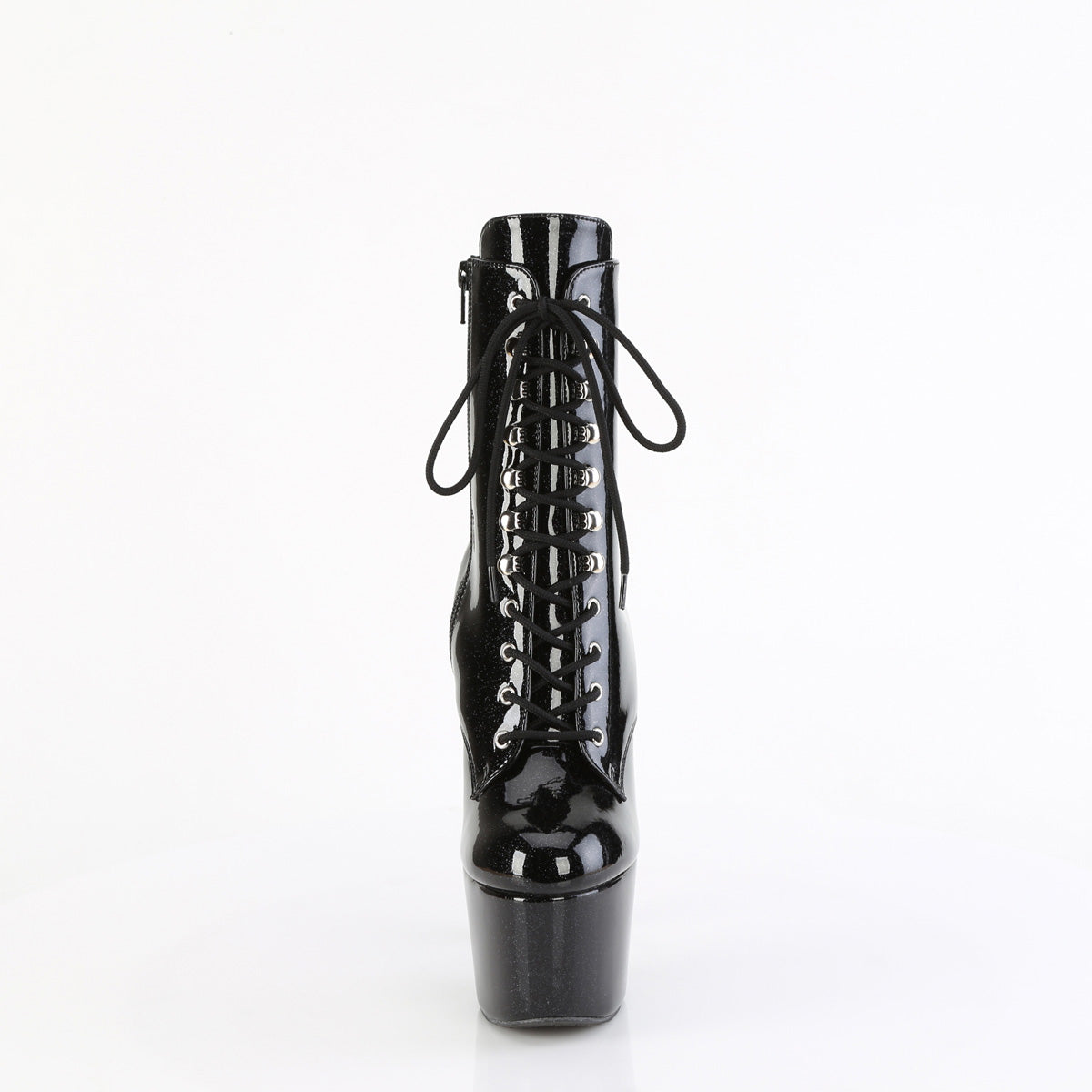 ADORE-1020GP Pleaser Black Glitter 7 Inch Exotic Dancing Ankle Boots