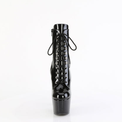 ADORE-1020GP Pleaser Black Glitter 7 Inch Exotic Dancing Ankle Boots