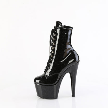 ADORE-1020GP Pleaser Black Glitter 7 Inch Exotic Dancing Ankle Boots