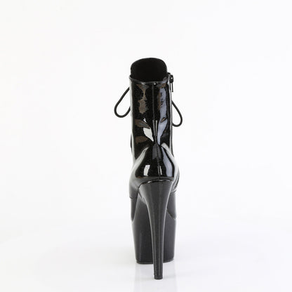ADORE-1020GP Pleaser Black Glitter 7 Inch Exotic Dancing Ankle Boots
