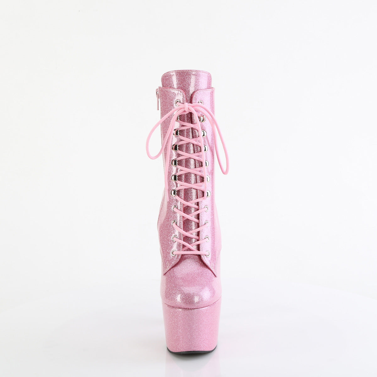 ADORE-1020GP Pleaser Baby Pink Glitter 7 Inch Fetish Platform Ankle Boots