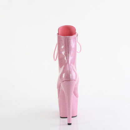 ADORE-1020GP Pleaser Baby Pink Glitter 7 Inch Fetish Platform Ankle Boots