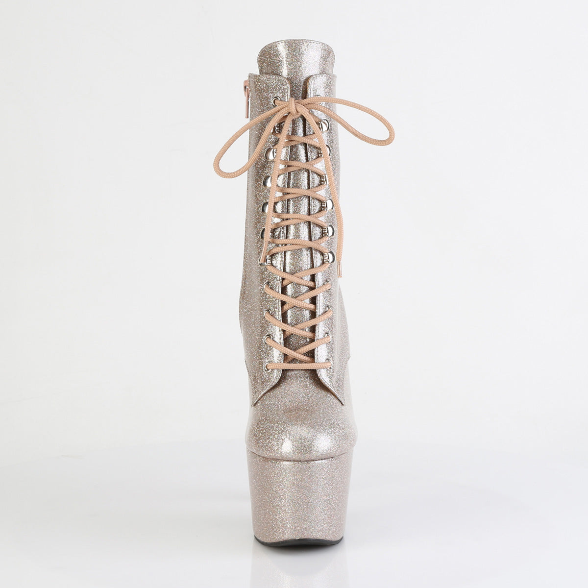 ADORE-1020GP Pleaser Champagne Glitter 7 Inch Pole Dance Ankle Boots