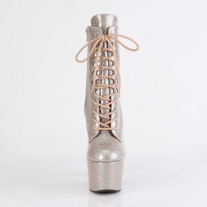 ADORE-1020GP Pleaser Champagne Glitter 7 Inch Pole Dance Ankle Boots