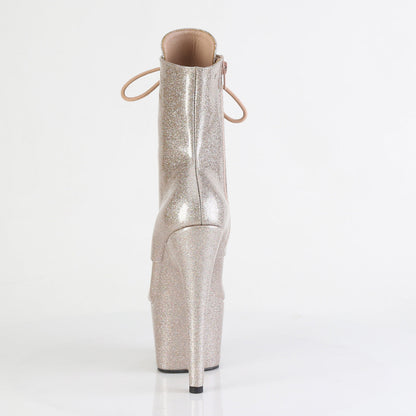 ADORE-1020GP Pleaser Champagne Glitter 7 Inch Pole Dance Ankle Boots