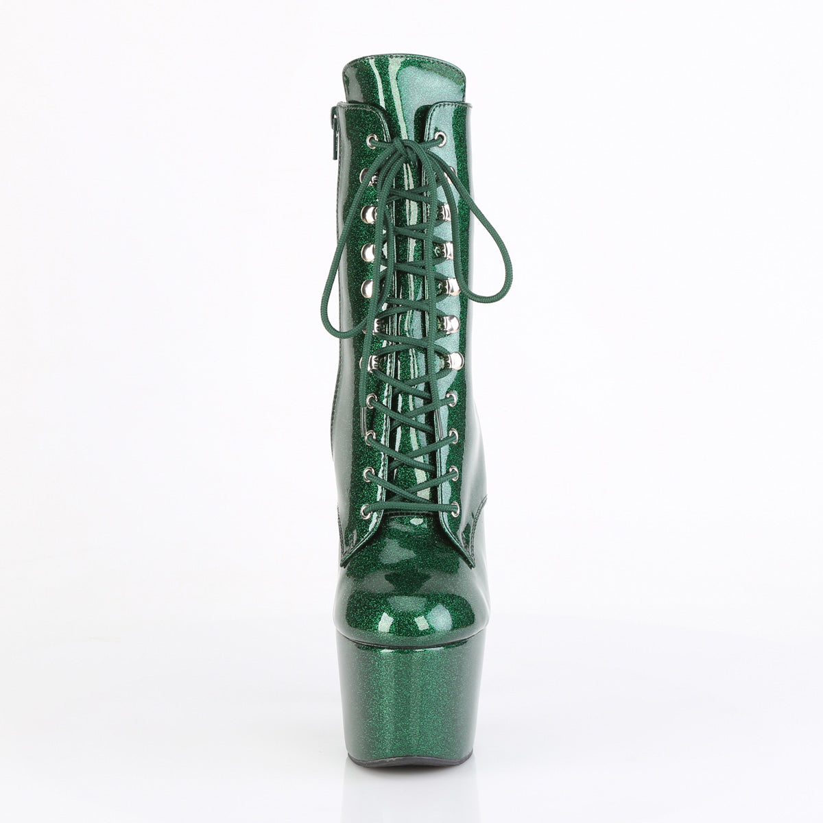 ADORE-1020GP Pleaser Emerald Green 7 Inch Glitter Platform Ankle Boots