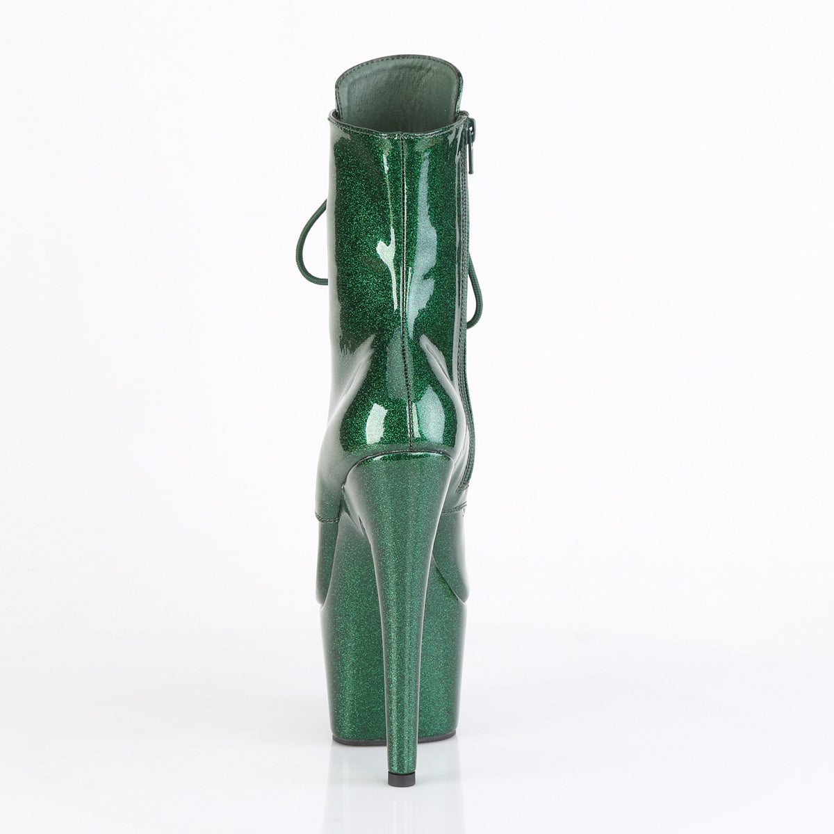 ADORE-1020GP Pleaser Emerald Green 7 Inch Glitter Platform Ankle Boots