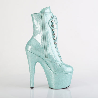 ADORE-1020GP Pleaser Mint Glitter 7 Inch Exotic Dance Ankle Boots