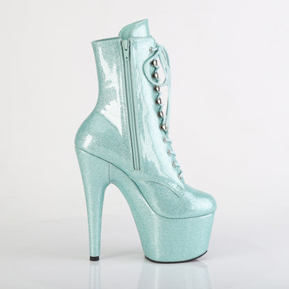 ADORE-1020GP Pleaser Mint Glitter 7 Inch Exotic Dance Ankle Boots
