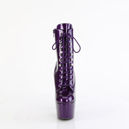 ADORE-1020GP Pleaser Purple Glitter 7 Inch Lap Dance Ankle Boots