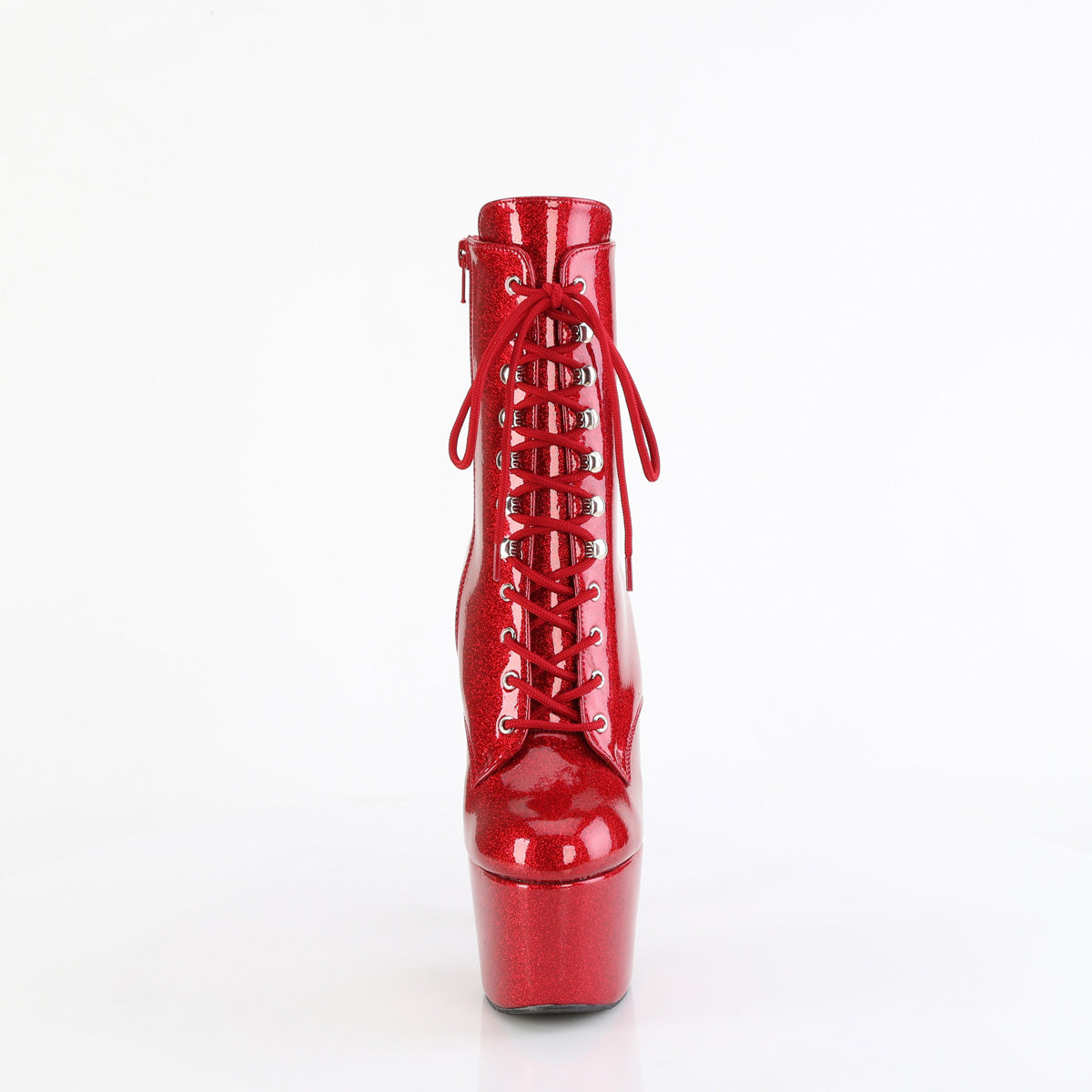 ADORE-1020GP Pleaser Red Glitter 7 Inch Glamour Ankle Boots