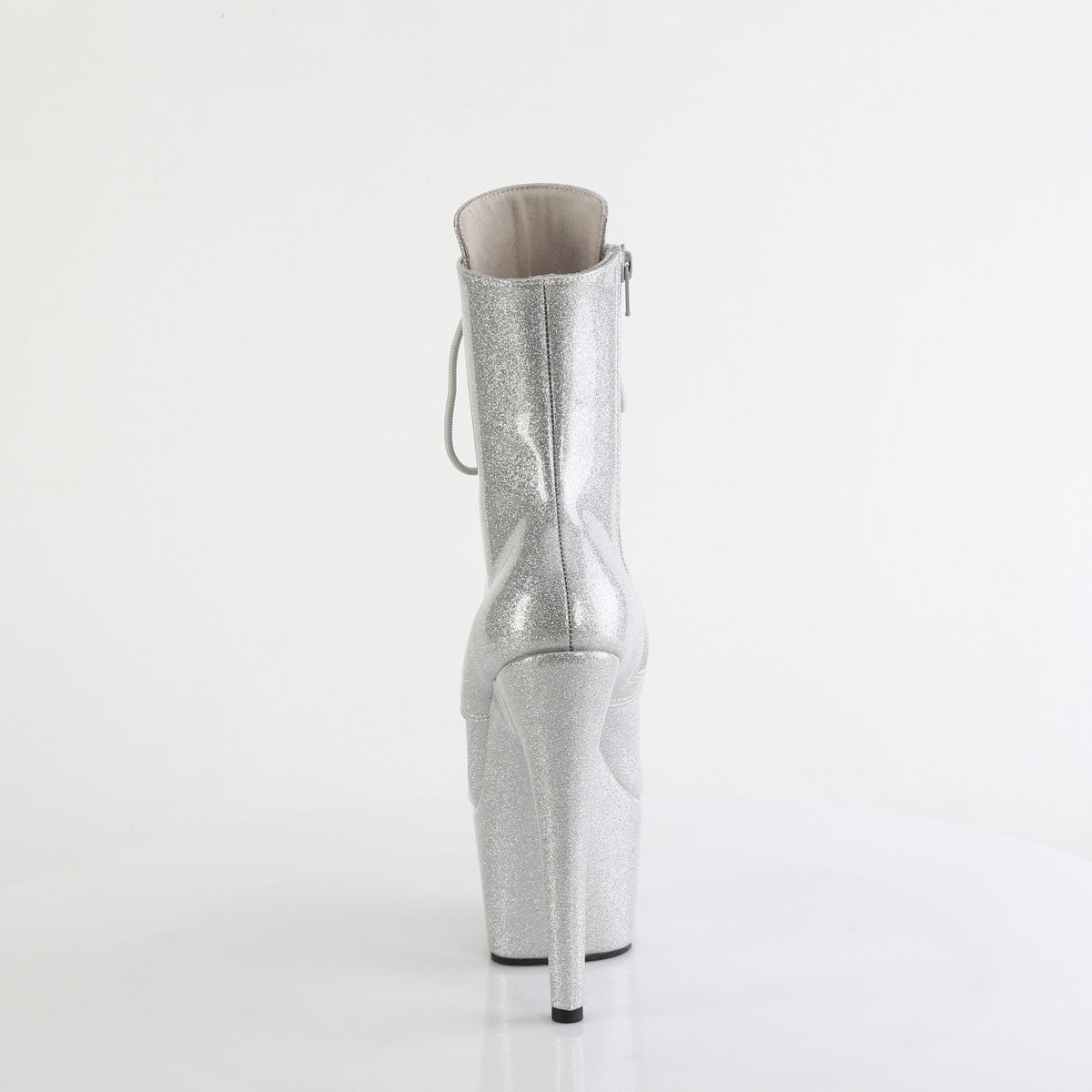 ADORE-1020GP Pleaser Silver Glitter 7 Inch Platform Ankle Boots