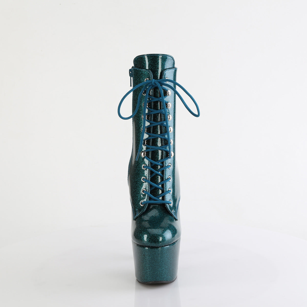 ADORE-1020GP Pleaser Teal Glitter 7 Inch Pole Dancer Ankle Boots