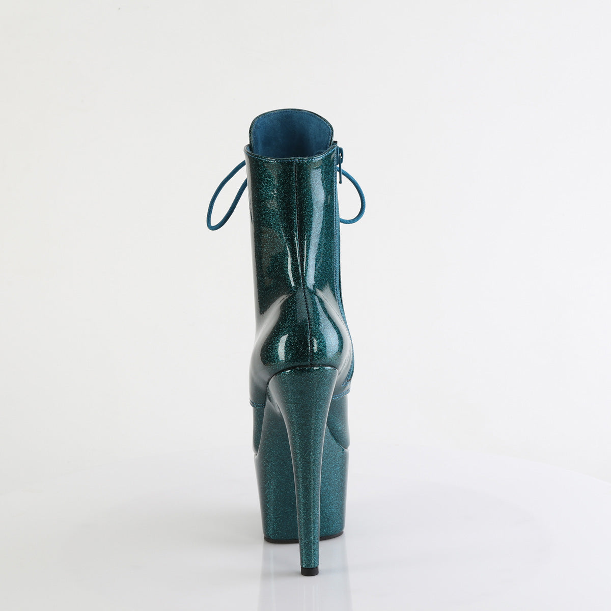 ADORE-1020GP Pleaser Teal Glitter 7 Inch Pole Dancer Ankle Boots