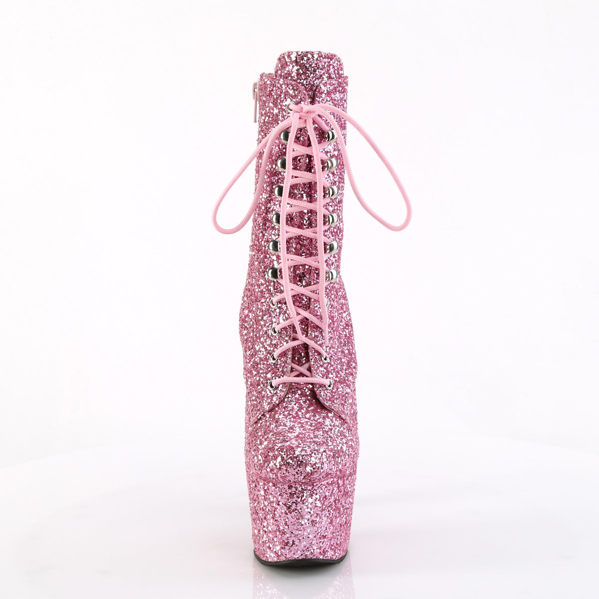 ADORE-1020GWR Pleaser Baby Pink Glitter 7 Inch Exotic Dancing Ankle Boots