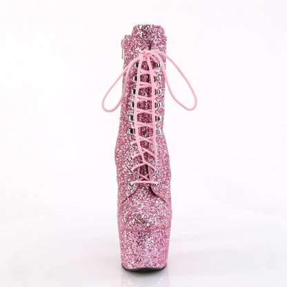 ADORE-1020GWR Pleaser Baby Pink Glitter 7 Inch Exotic Dancing Ankle Boots