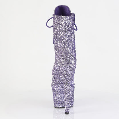 ADORE-1020GWR Pleaser Lilac Glitter 7 Inch Pole Heels Ankle Boots