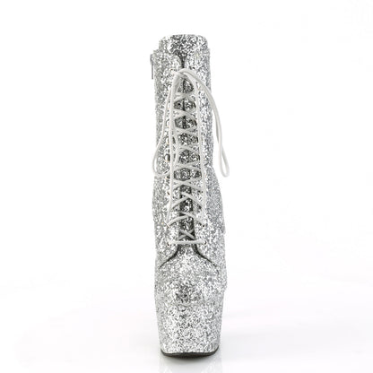 ADORE-1020GWR Pleaser Silver 7 Inch Exotic Dancer Ankle Boots