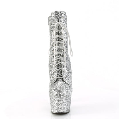 ADORE-1020GWR Pleaser Silver 7 Inch Exotic Dancer Ankle Boots