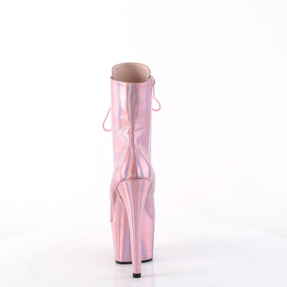 ADORE-1020HG Pleaser Baby Pink Holo 7 Inch Platform Dancer Ankle Boots