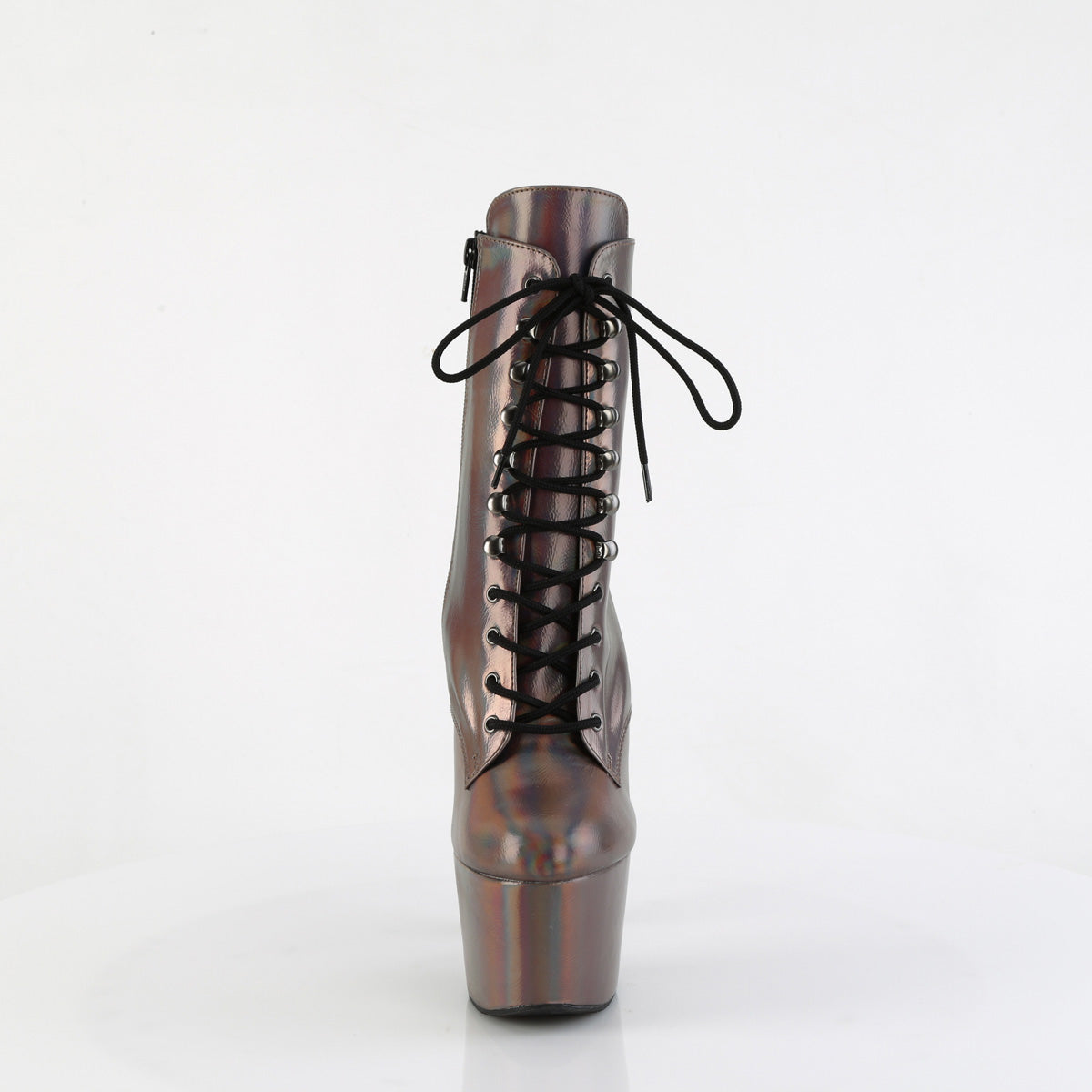 ADORE-1020HG Pleaser Gun Metal Holo 7 Inch Exotic Platform Ankle Boots