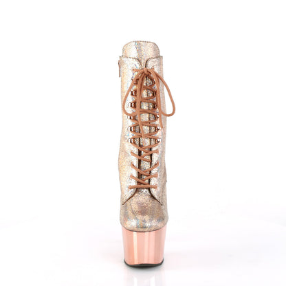 adore 1020hm pleaser rose gold holo metallic pu rose gold chrome platforms exotic dancing
