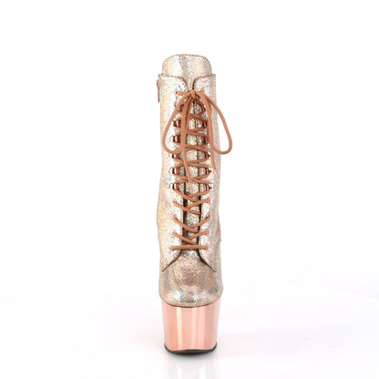 ADORE-1020HM Pleaser Rose Gold 7 Inch Lap Dance Ankle Boots