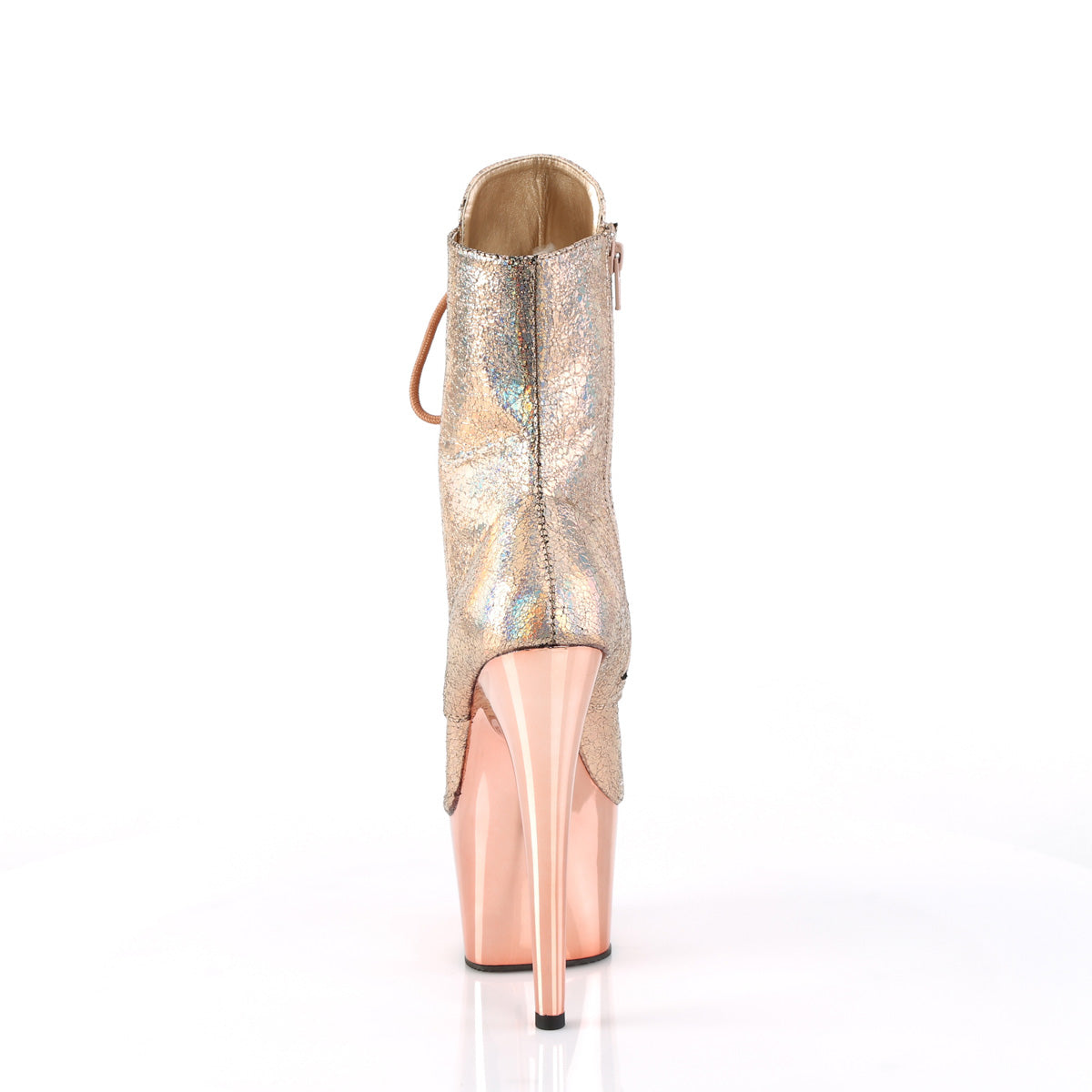 ADORE-1020HM Pleaser Rose Gold 7 Inch Lap Dance Ankle Boots