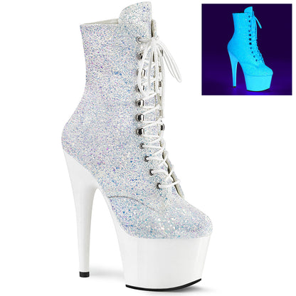 ADORE-1020LG Pleaser Neon White 7 Inch Pole Dance Ankle Boots