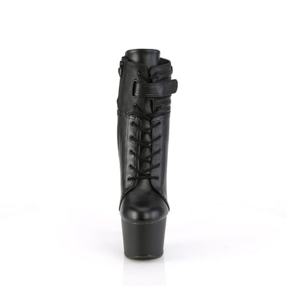 ADORE-1020POUCH Pleaser Black 7 Inch Erotic Platform Ankle Boots