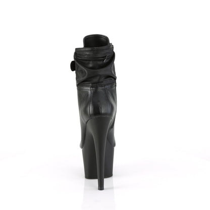ADORE-1020POUCH Pleaser Black 7 Inch Erotic Platform Ankle Boots