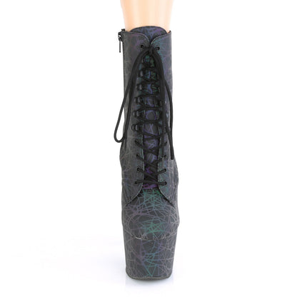ADORE-1020REFL Pleaser Green-Purple 7 Inch Reflective Ankle Boots