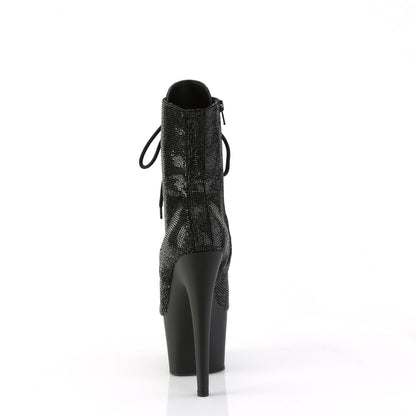 ADORE-1020RS Pleaser Black 7 Inch Platform Ankle Boots