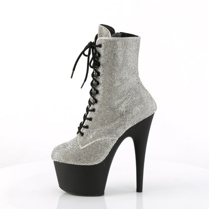 ADORE-1020RS Pleaser Silver 7 Inch Lap Dance Ankle Boots