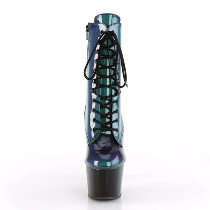 ADORE-1020SHG Pleaser Purple Green 7 Inch Pole Dancing Ankle Boots