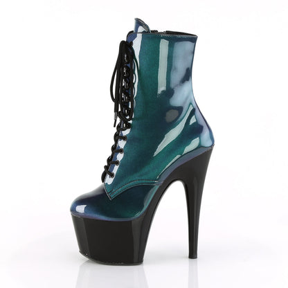 ADORE-1020SHG Pleaser Purple Green 7 Inch Pole Dancing Ankle Boots