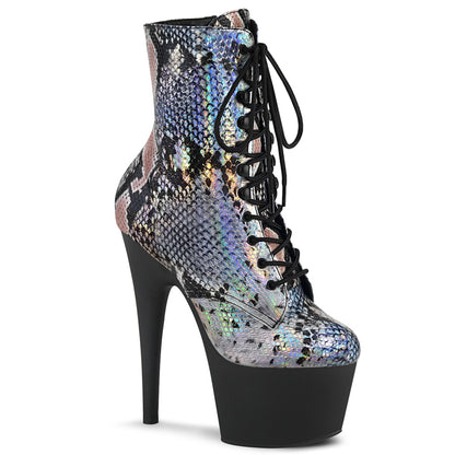 ADORE-1020SP Pleaser Silver Holo 7 Inch Exotic Dance Ankle Boots