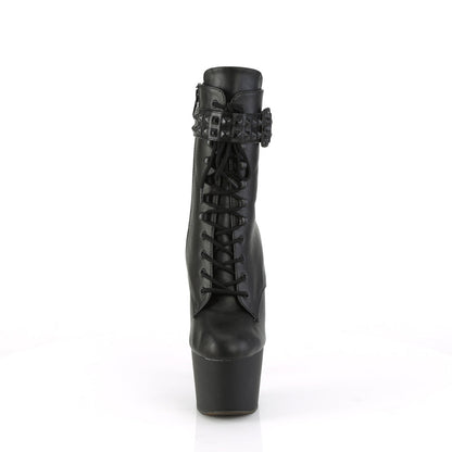 ADORE-1020STR Pleaser Black 7 Inch Exotic Dancer Ankle Boots