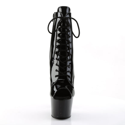 ADORE-1021 Pleaser Black 7 Inch Platform Kinky Ankle Boots