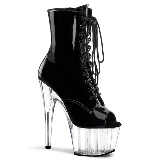 ADORE-1021 Pleaser Black 7 Inch Fetish Platform Ankle Boots