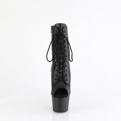 ADORE-1021 Pleaser Black Leather 7 Inch Exotic Dance Ankle Boots