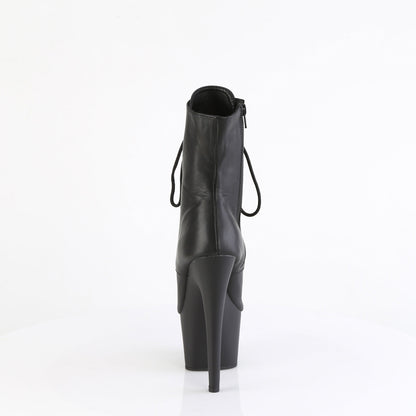 ADORE-1021 Pleaser Black Leather 7 Inch Exotic Dance Ankle Boots