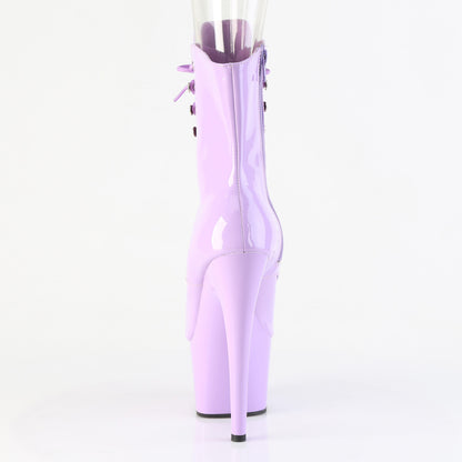 Pleaser ADORE-1021 Lavender Lace-Up Peep Toe Platform Ankle Boots - 7 Inch Heels