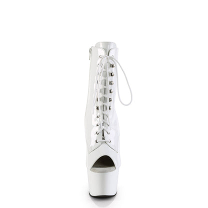ADORE-1021 Pleaser White 7 Inch Fetish Platform Ankle Boots