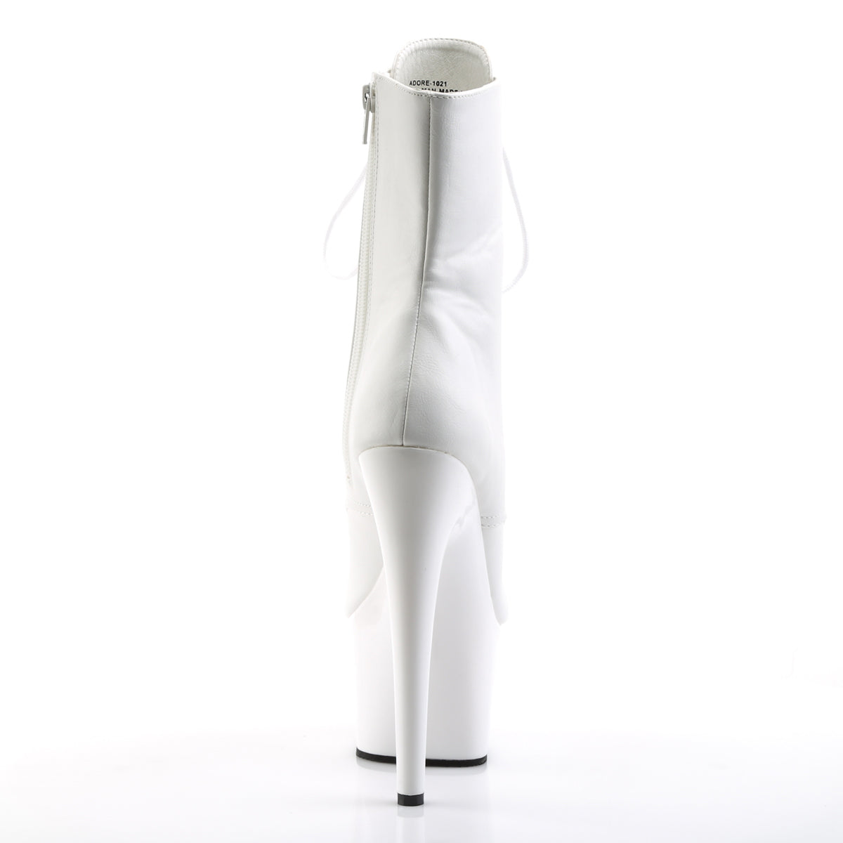 ADORE-1021 Pleaser White 7 Inch Pole Dance Ankle Boots