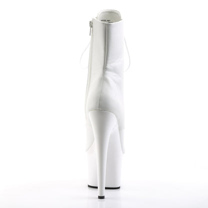 ADORE-1021 Pleaser White 7 Inch Pole Dance Ankle Boots