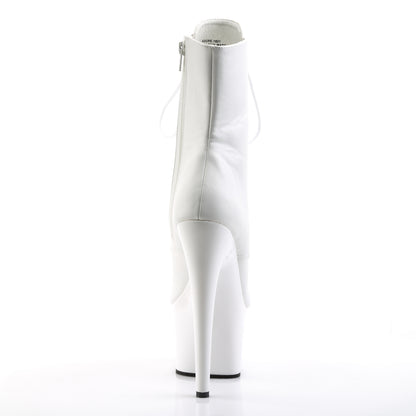 ADORE-1021 Pleaser White 7 Inch Pole Dance Ankle Boots