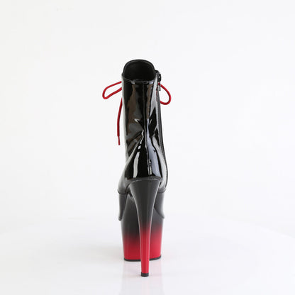ADORE-1021BR-H Pleaser Black Red 7 Inch Exotic Dance Ankle Boots