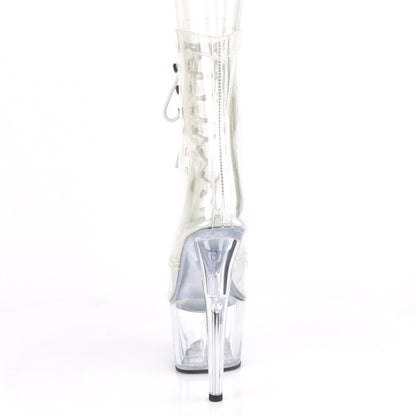 ADORE-1021C Pleaser Clear 7 Inch Platform Ankle Boots