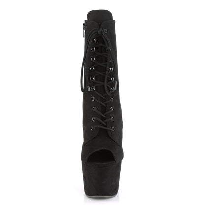 ADORE-1021FS Pleaser Black 7 Inch Pole Dancer Ankle Boots